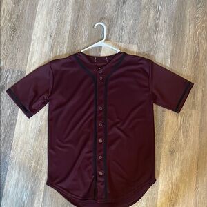 Maroon Button-Up Baseball Jersey